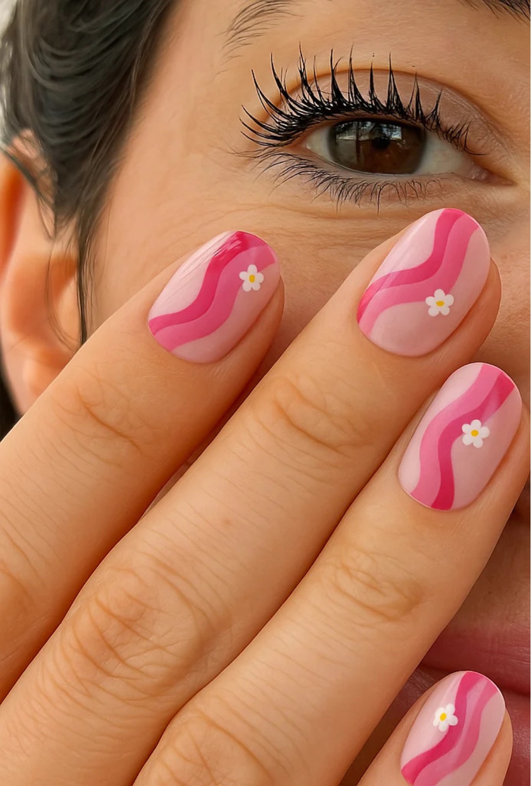 A finished set of Holy Gels nails