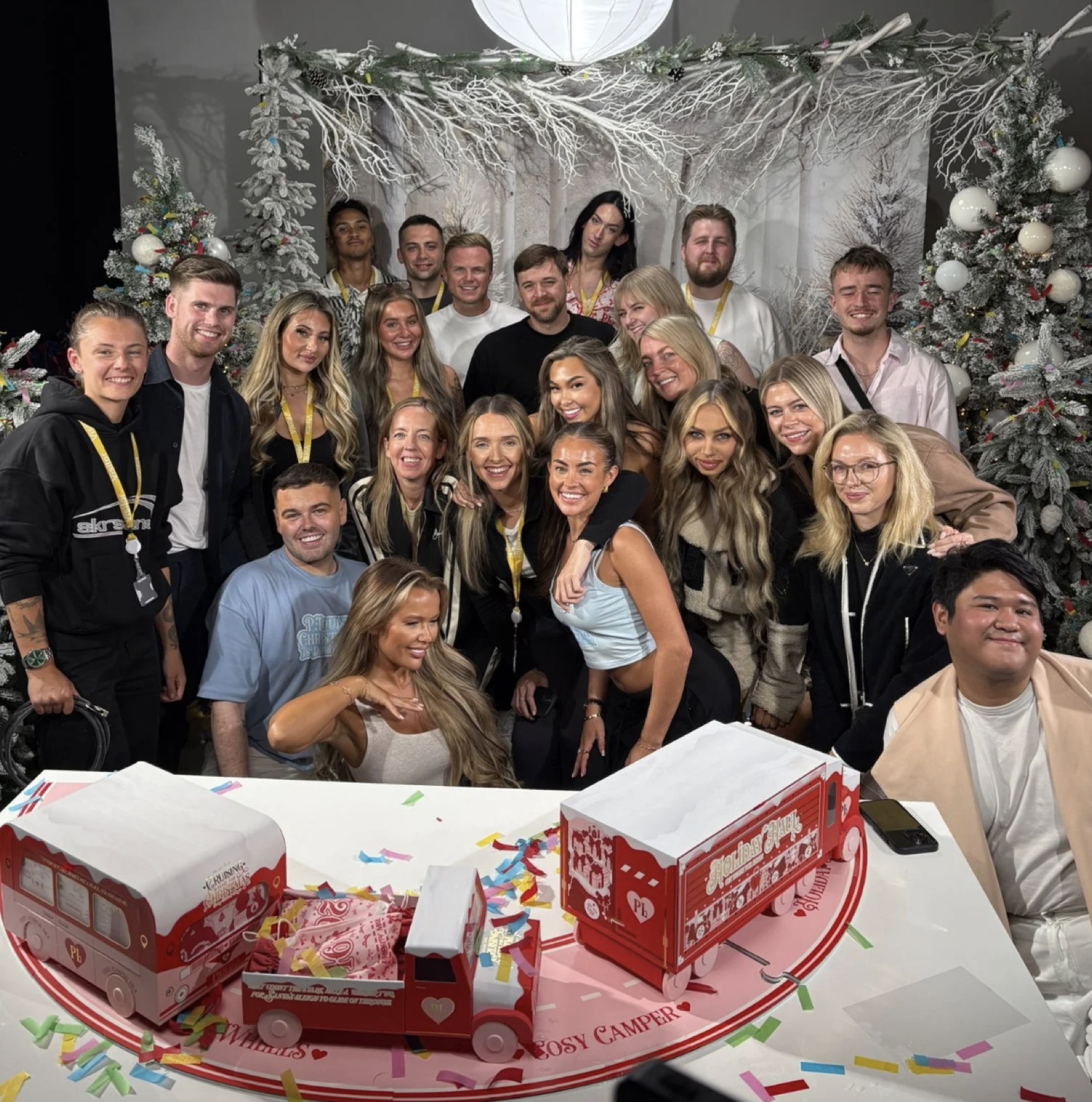 The Somerce team gathered for a group photo on a live set