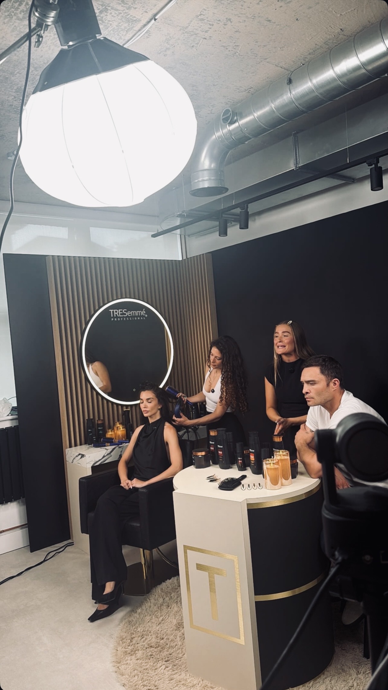 Ed Westwick backstage at the TRESemmé showcase LIVE