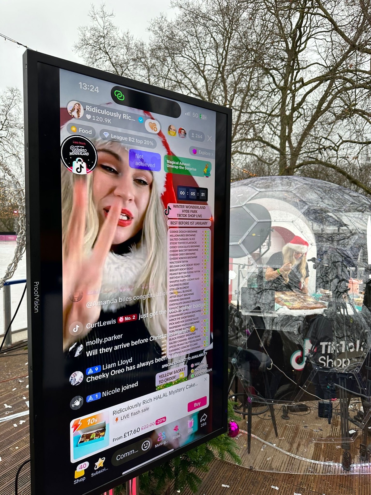 TikTok Shop LIVE broadcast on location at Hyde Park Winter Wonderland